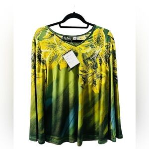 Vibrant Green and Yellow Women's Top